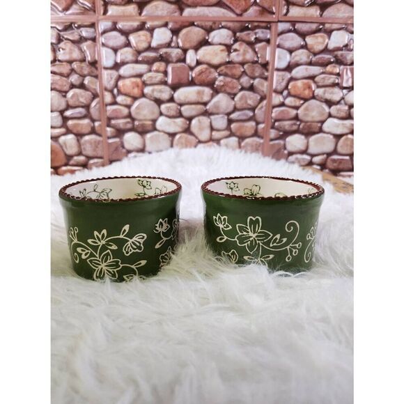 Temptations Floral Lace Set of 2 Ramekins - Picture 1 of 8